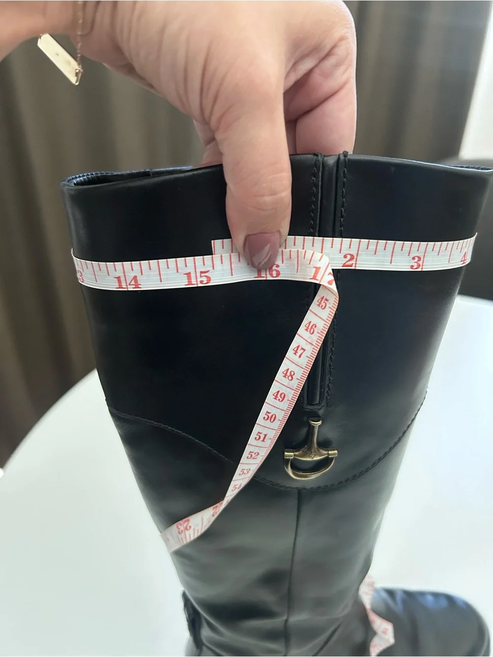 Naturalizer Black Leather Riding Boots with Gold Accent, EUC